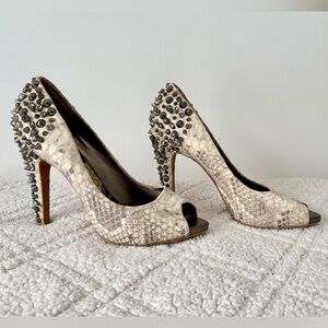 Sam Edelman Snakeskin Studded Heels